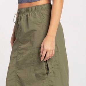 Nylon Parachute Womens Midi Skirt